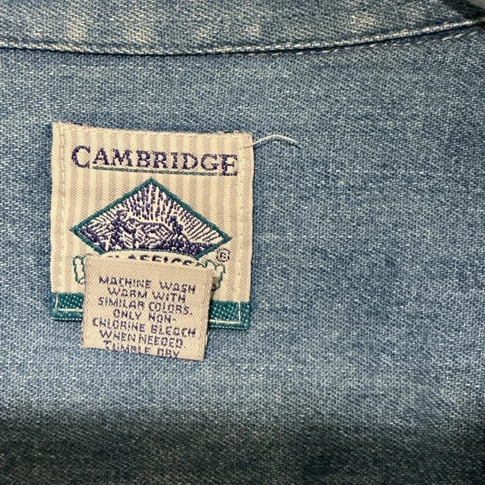 Vintage Oversized Denim Shirt Mens XLT Blue Stonewash Long Sleeve Button Down - Picture 3 of 7